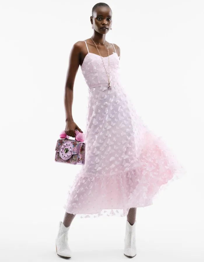 Betsey Johnson Women BETSEYS BUTTERFLY MAXI DRESS PINK Pink