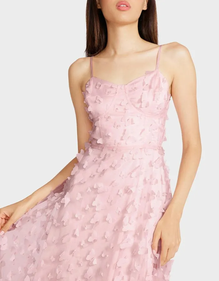 Betsey Johnson Women BETSEYS BUTTERFLY MAXI DRESS PINK Pink