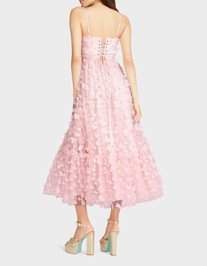 Betsey Johnson Women BETSEYS BUTTERFLY MAXI DRESS PINK Pink