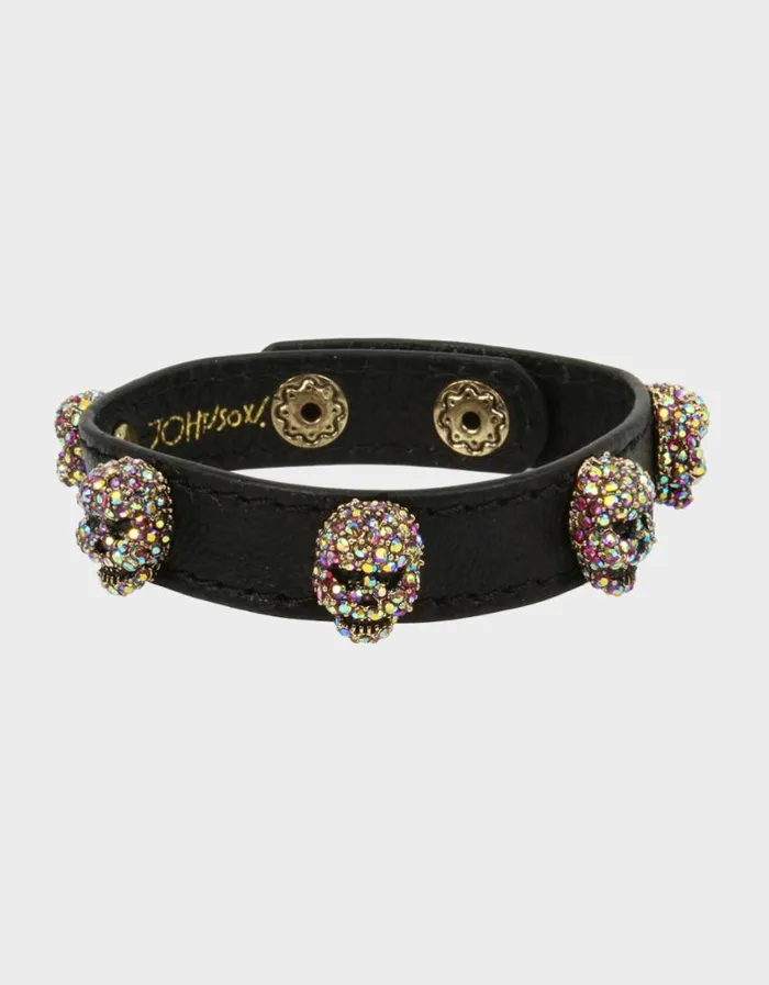 Betsey Johnson Women BETSEYS PAVE SKULL BRACELET PINK