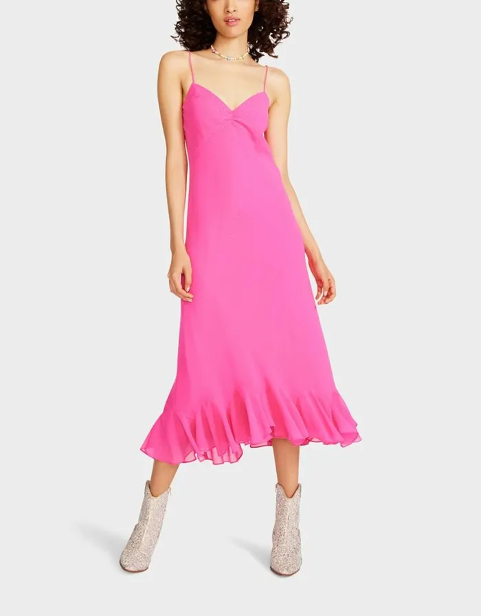 Betsey Johnson Women BIT OF BLING SLIP DRESS PINK Pink