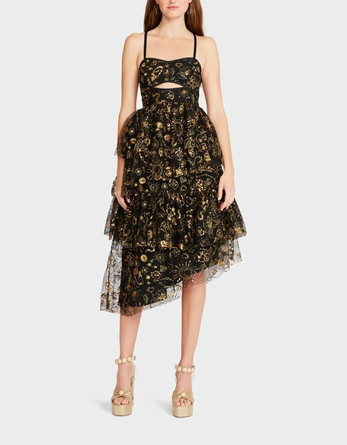 Betsey Johnson Women LORI TULLE DRESS BLACK Black