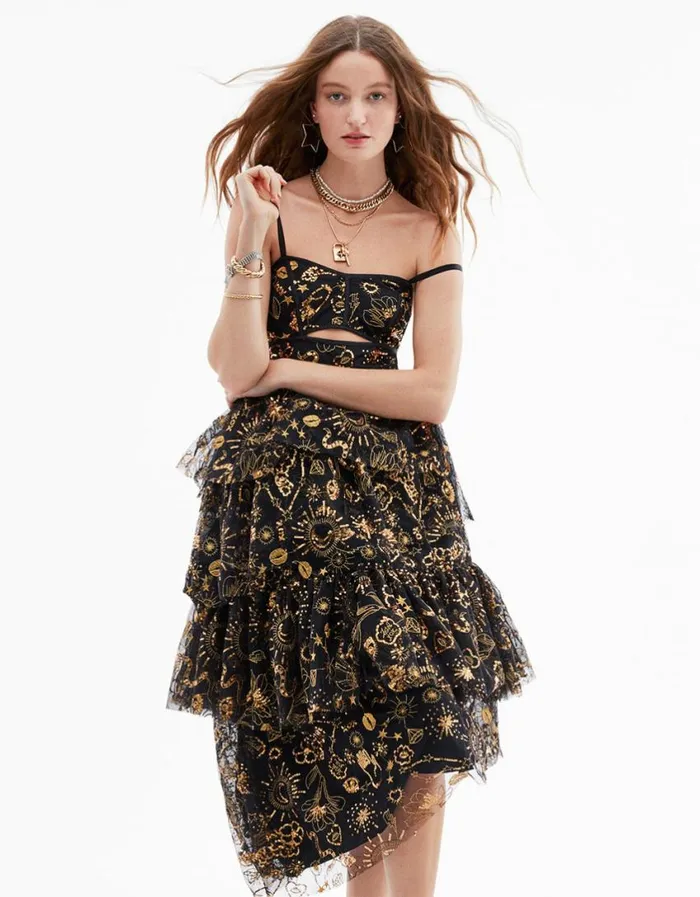 Betsey Johnson Women LORI TULLE DRESS BLACK Black