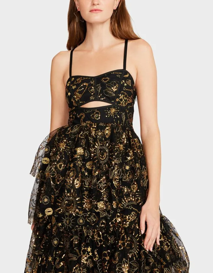 Betsey Johnson Women LORI TULLE DRESS BLACK Black