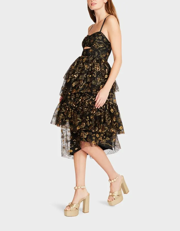 Betsey Johnson Women LORI TULLE DRESS BLACK Black