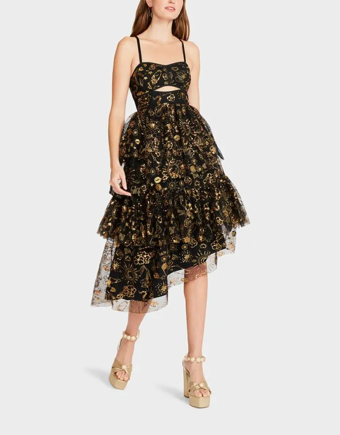 Betsey Johnson Women LORI TULLE DRESS BLACK Black