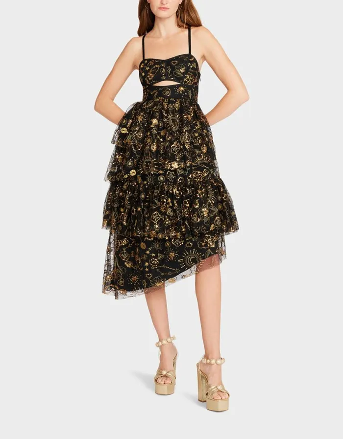 Betsey Johnson Women LORI TULLE DRESS BLACK Black