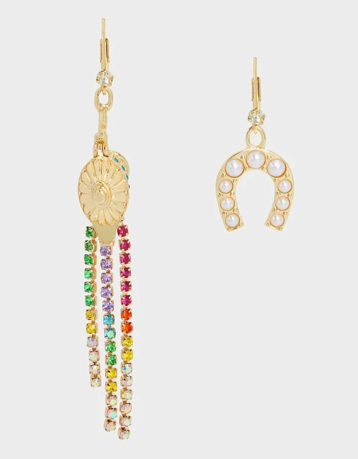 Betsey Johnson Women LUCKING OUT MISMATCH GENIE EARRINGS MULTI Betsey Johnson Women LUCKING OUT MISMATCH GENIE EARRINGS MULTI