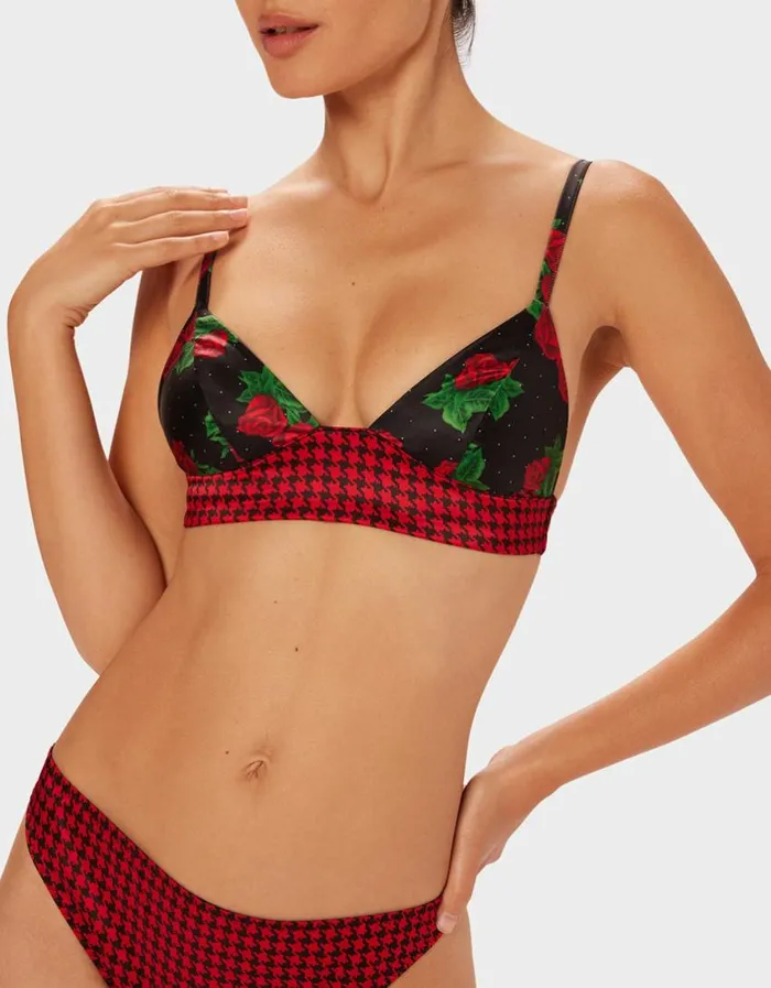 Betsey Johnson Women PARADE LONGLINE BRALETTE PINK MULTI
