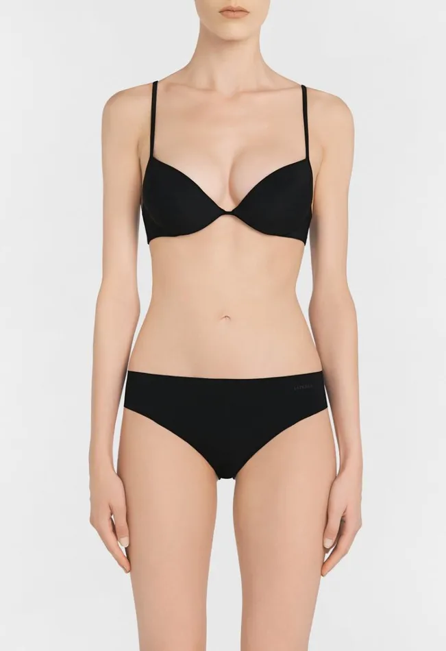 Black Underwired Padded Pushup Bra Lingerie La Perla Padded