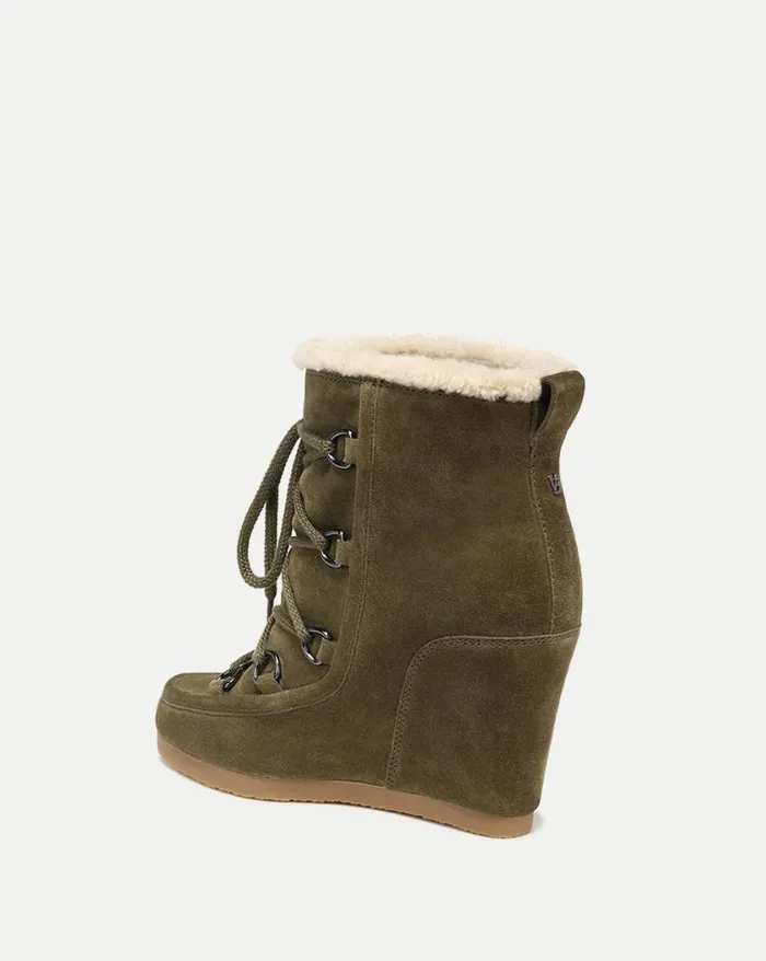 Boots and Booties Shop Veronica Beard Elfred Suede Wedge Bootie Army