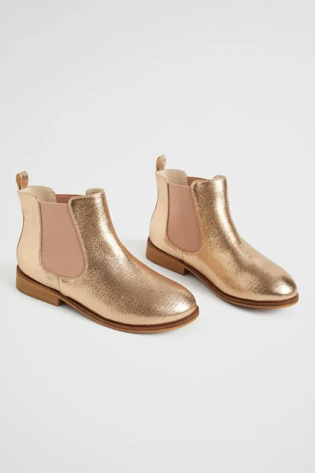 Boots Girl Seed Heritage Metallic Gusset Boot Rose Gold