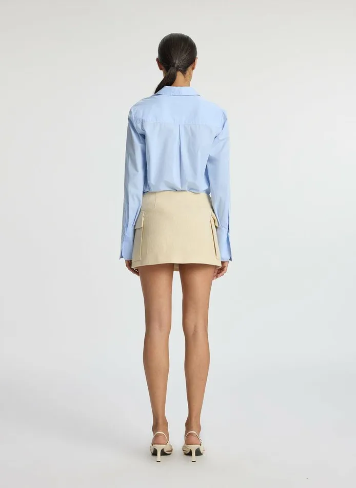 Bottoms Women ALC Conan Linen Mini Skirt Barely Beige Bottoms Women ALC Conan Linen Mini Skirt Barely Beige