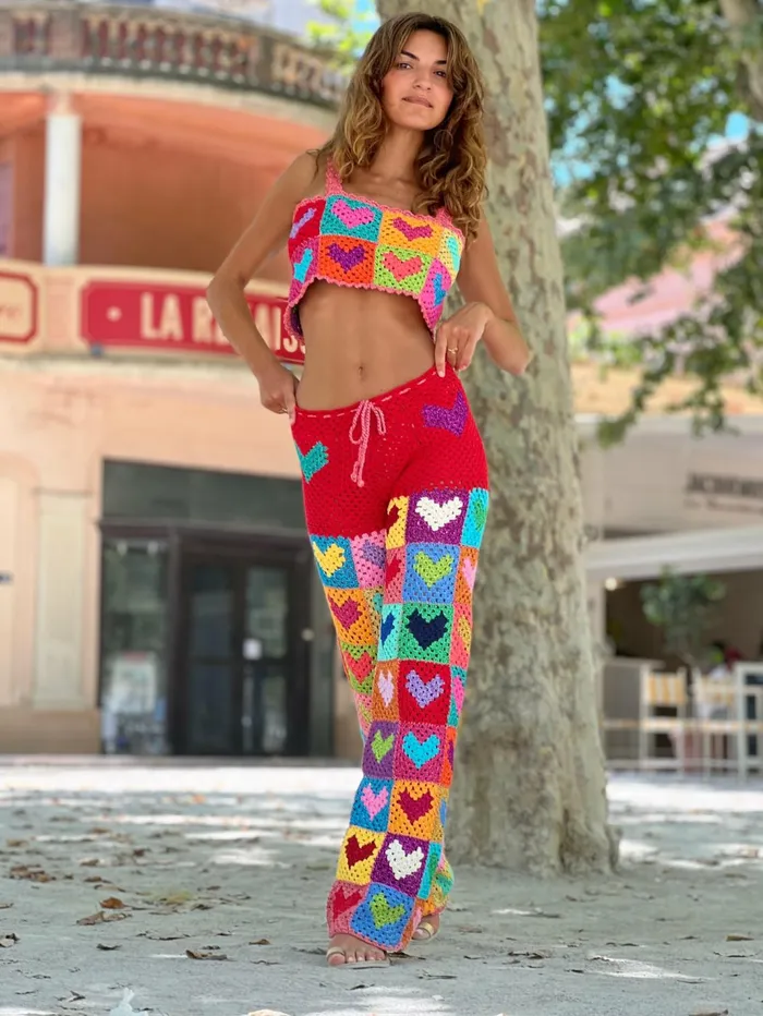 Bottoms Women Rose Carmine PANTS MON COEUR MULTICOLORE