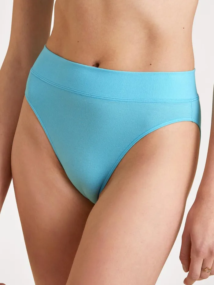 CALIDA Bottoms Women Brief Soft Waistband High Waist Blue Topaz