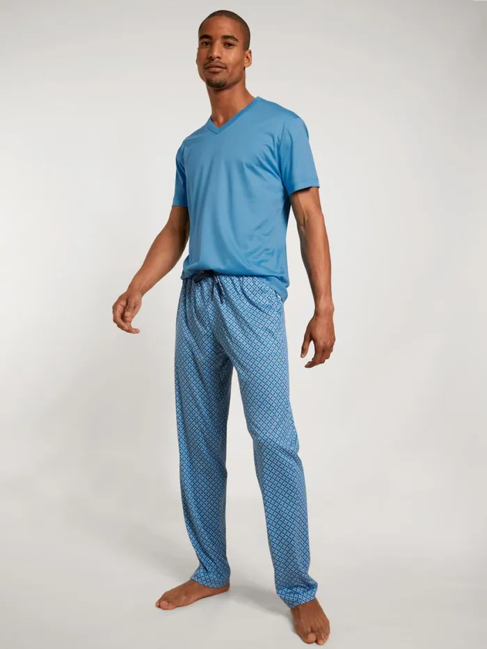 CALIDA Pyjama Pants Men Long Pants With Side Pockets Azurit Blue