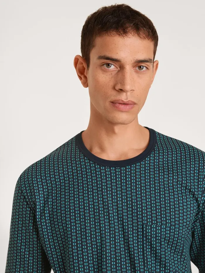 CALIDA Pyjamas Men Pyjama With Cuff Deep Lagoon Green