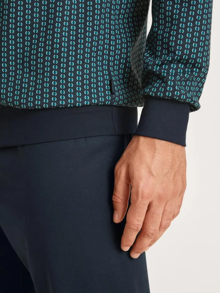 CALIDA Pyjamas Men Pyjama With Cuff Deep Lagoon Green