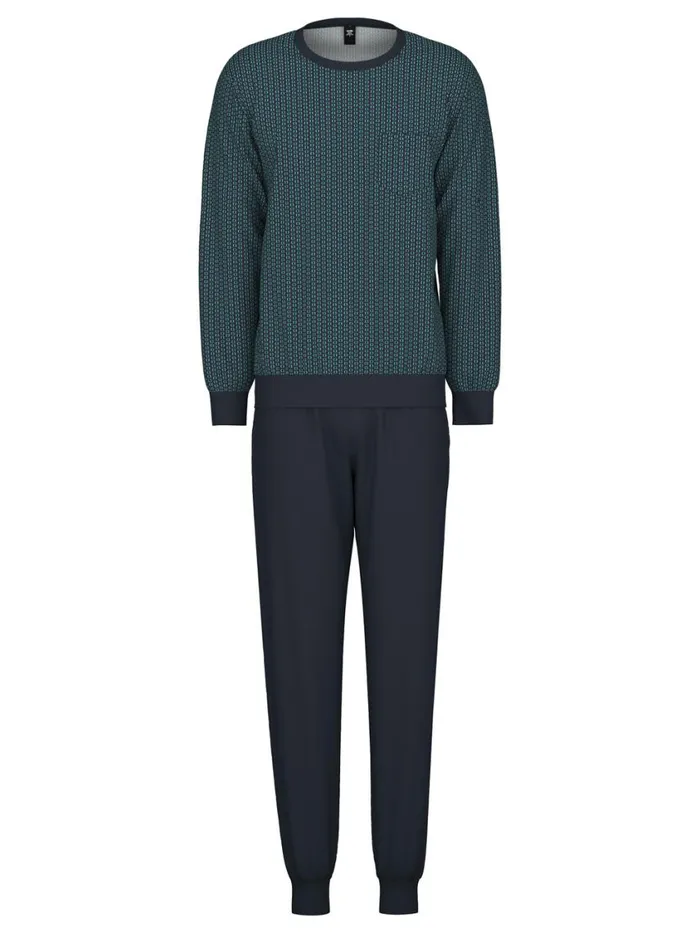 CALIDA Pyjamas Men Pyjama With Cuff Deep Lagoon Green