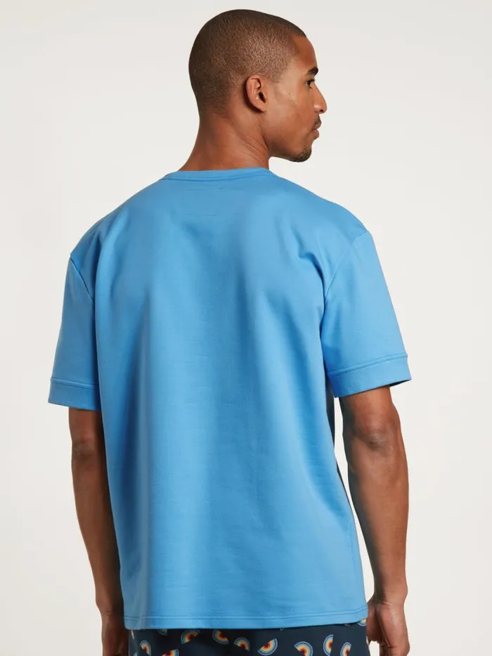 CALIDA Shirts Men Shirt Short Sleeve Azurit Blue