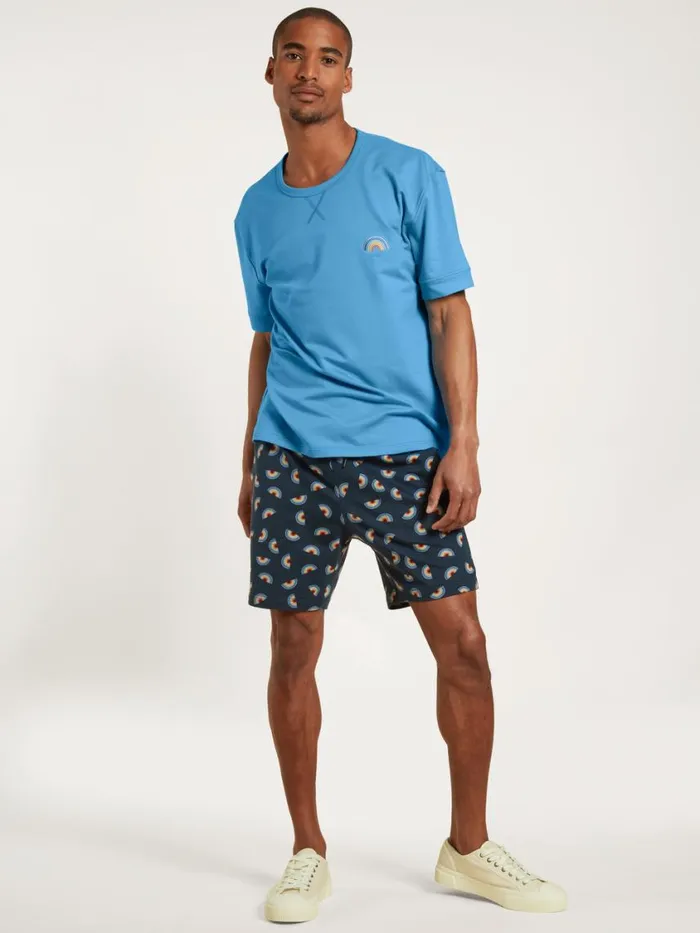 CALIDA Shirts Men Shirt Short Sleeve Azurit Blue
