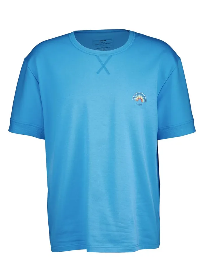 CALIDA Shirts Men Shirt Short Sleeve Azurit Blue