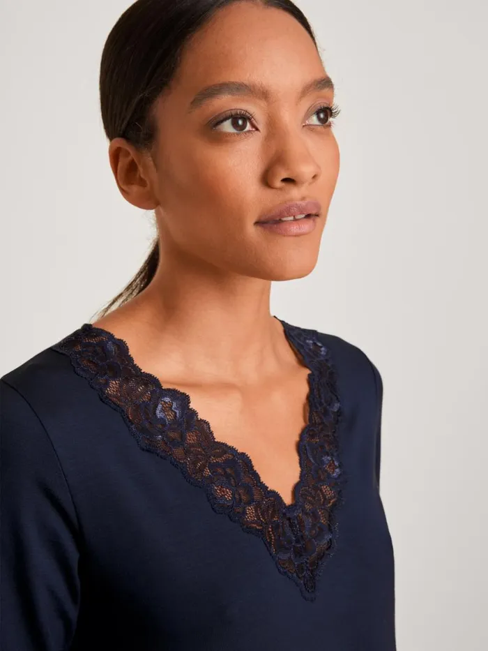 CALIDA Show All Women Longsleeved Nightdress Dark Lapis Blue