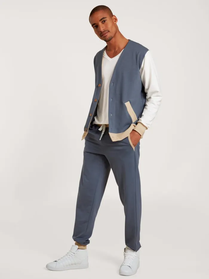 CALIDA Sweatshirts and Jackets Men College Jacket Cradle To Cradle Certified Grisaille Grey