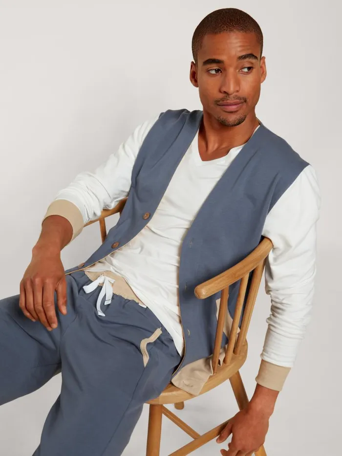 CALIDA Sweatshirts and Jackets Men College Jacket Cradle To Cradle Certified Grisaille Grey