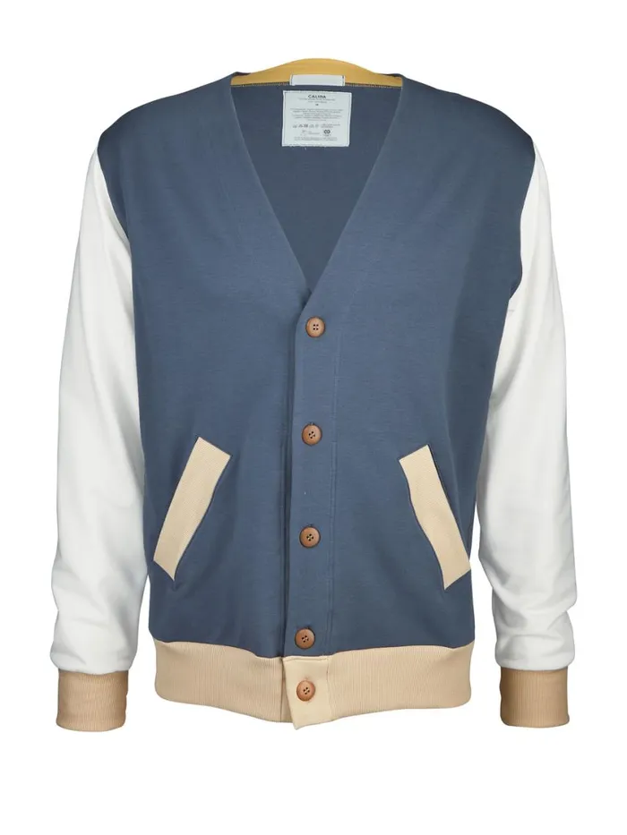 CALIDA Sweatshirts and Jackets Men College Jacket Cradle To Cradle Certified Grisaille Grey