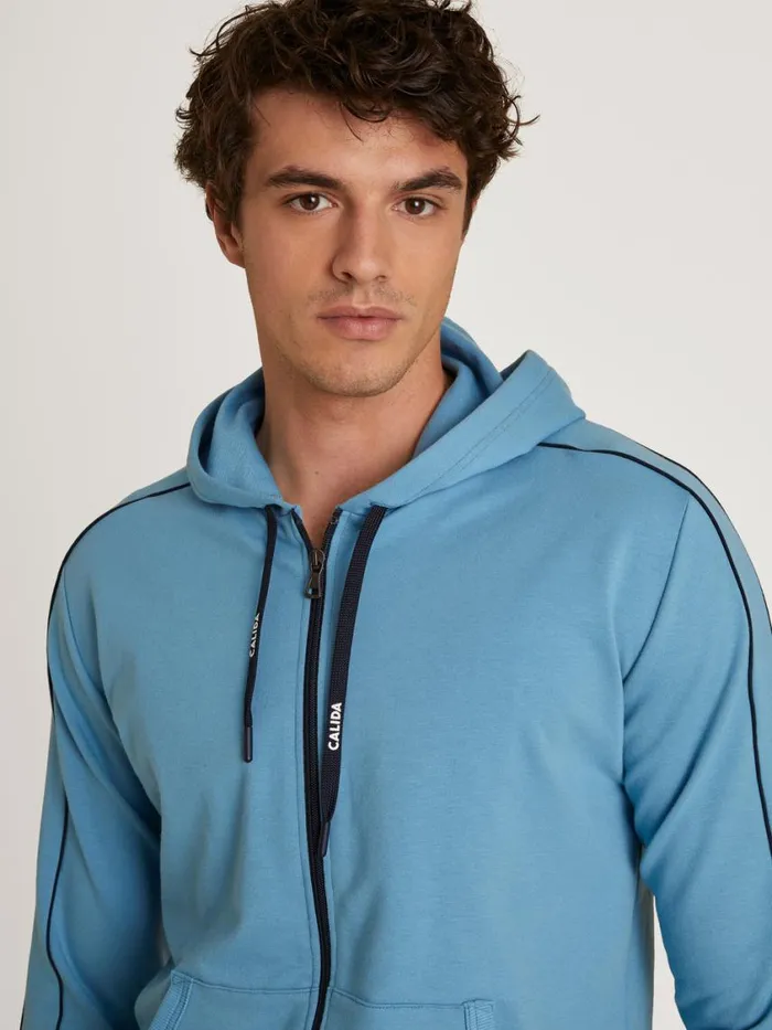CALIDA Sweatshirts and Jackets Men Jacket Niagara Blue
