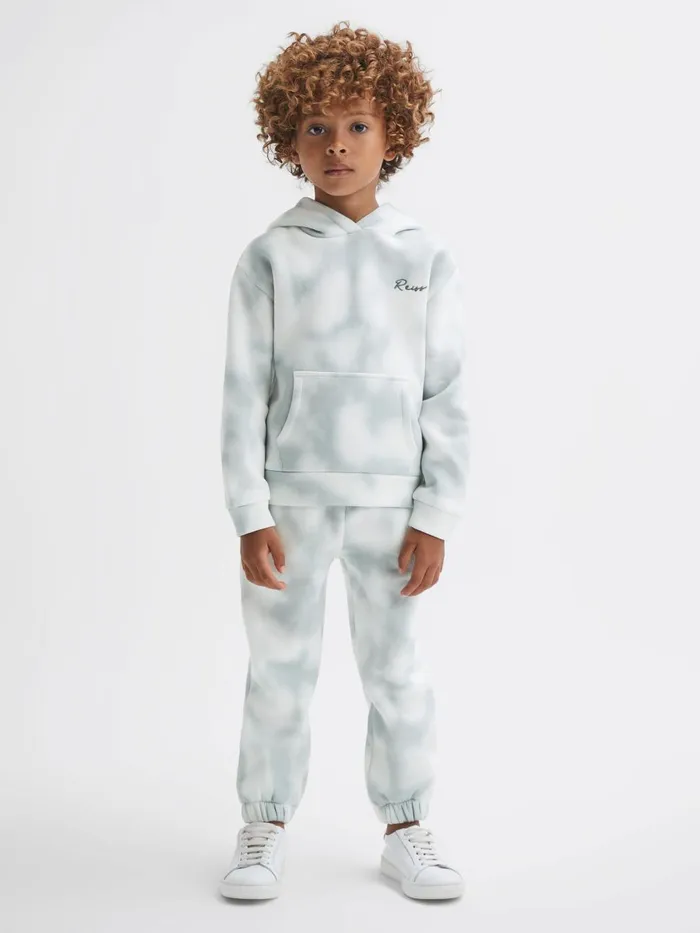 Children Reiss CoOrds Cassius Cotton Tie Dye Joggers Sage