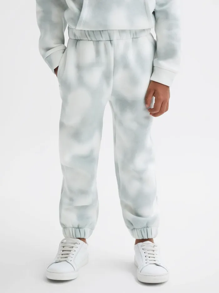 Children Reiss CoOrds Cassius Cotton Tie Dye Joggers Sage