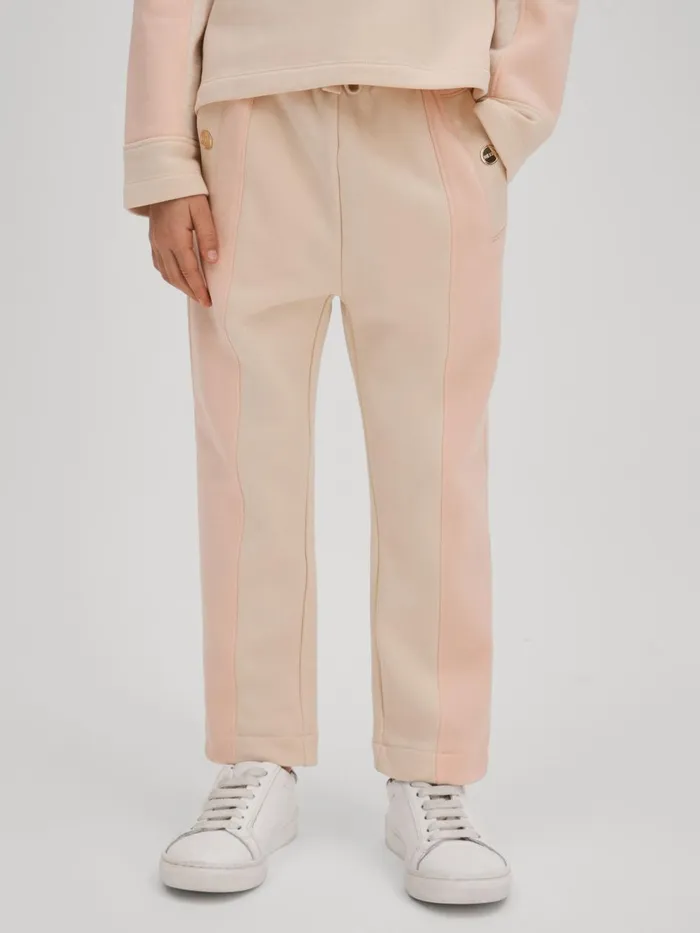 Children Reiss CoOrds Ivy Cotton Blend Tapered Joggers Pink