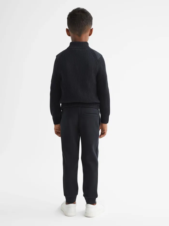 Children Reiss Knitwear Trainer Hybrid Zip Through Quilted Jakcet Navy