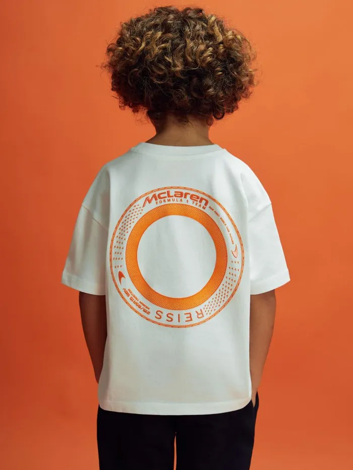 Children Reiss Tops and TShirts F1 Oversized Cotton Crew Neck TShirt White