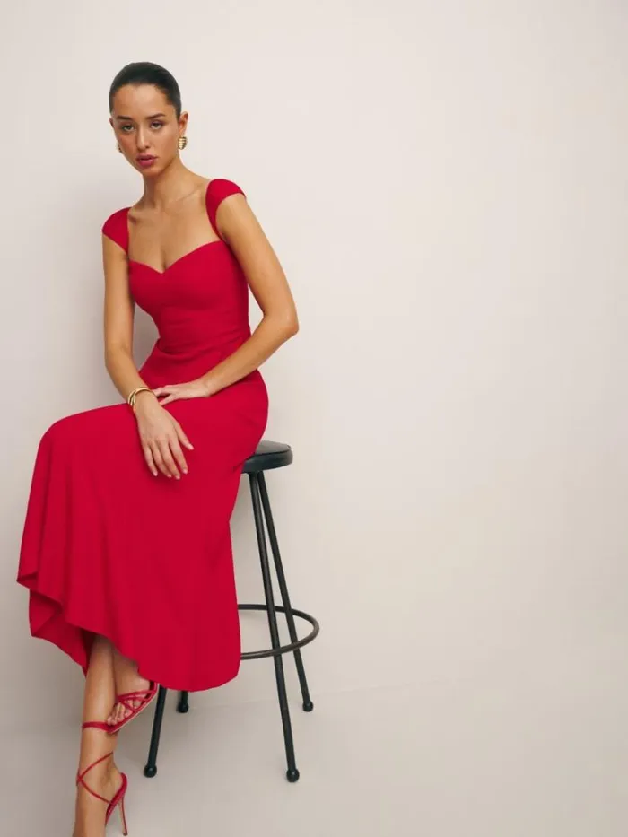 Clothing The Reformation Bryson Dress Cherry