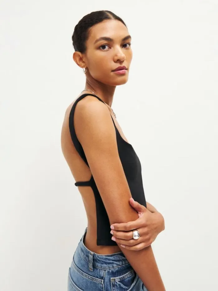 Clothing The Reformation Cairo Knit Top Black