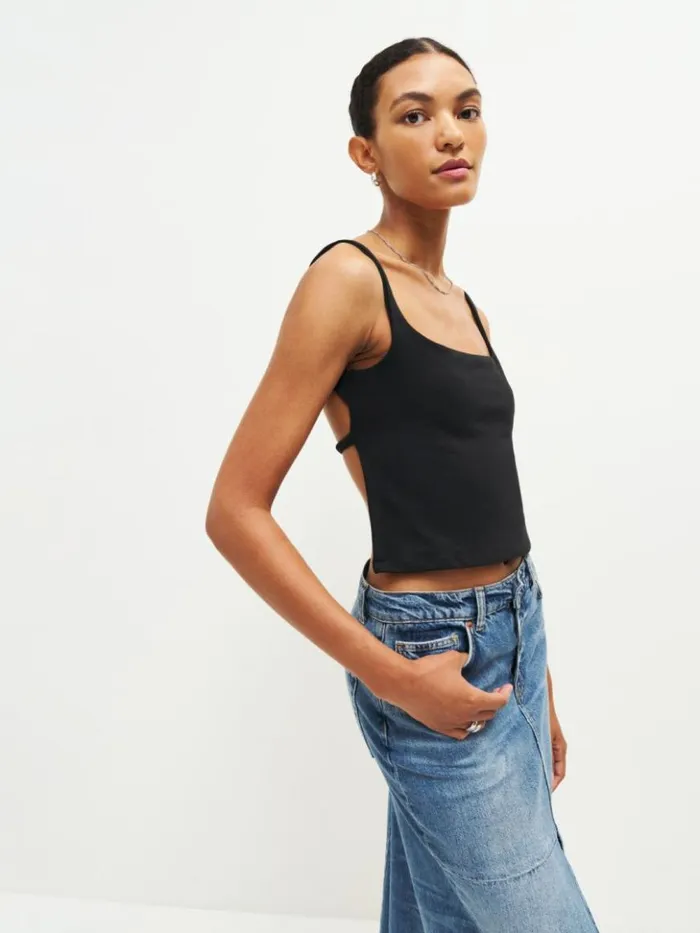 Clothing The Reformation Cairo Knit Top Black