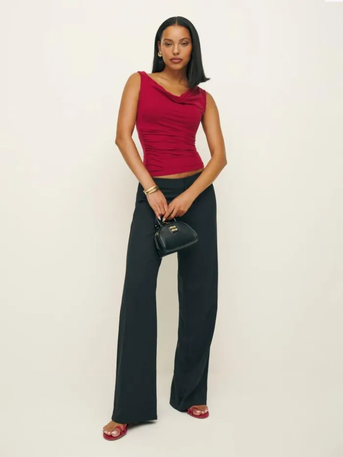Clothing The Reformation Darla Knit Top Sangre
