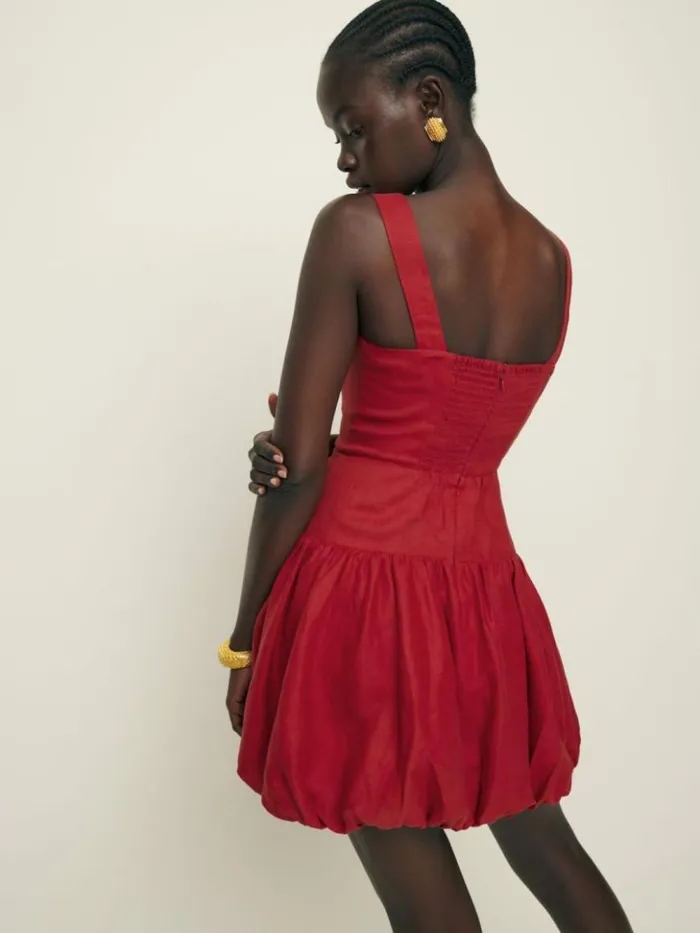 Clothing The Reformation Delia Linen Dress Sundried Tomato