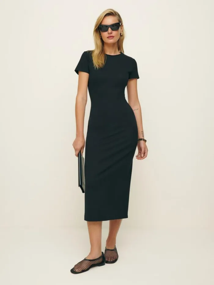 Clothing The Reformation Elona Knit Dress Black