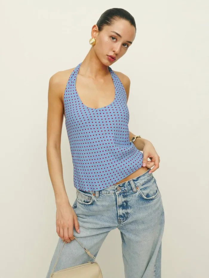 Clothing The Reformation Kylo Top Summertime Dot