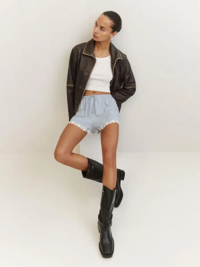 Clothing The Reformation Marley Short Bueno Stripe