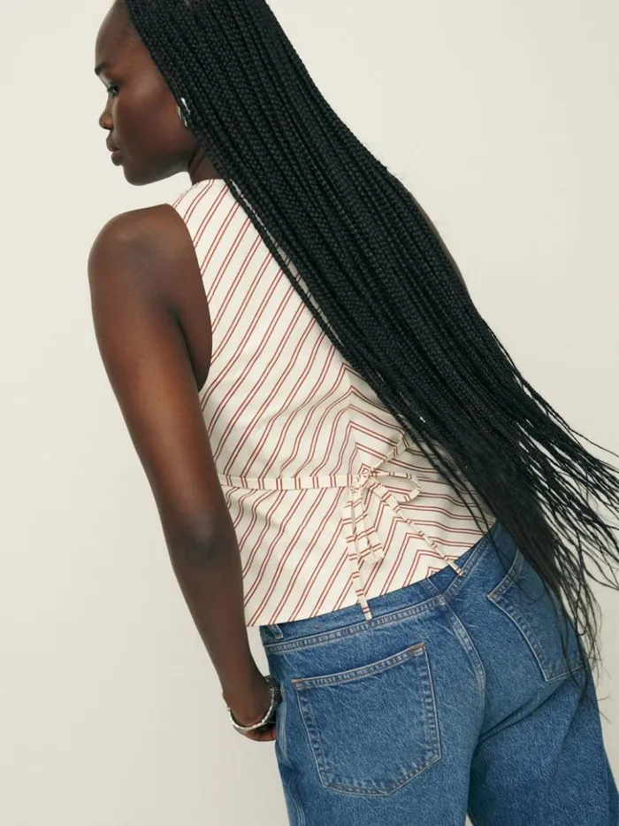 Clothing The Reformation Meg Top August Stripe