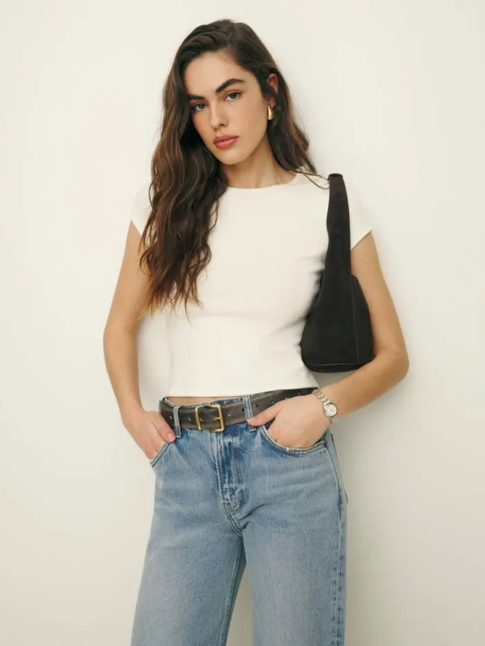 Clothing The Reformation Olive Knit Top Fior Di Latte