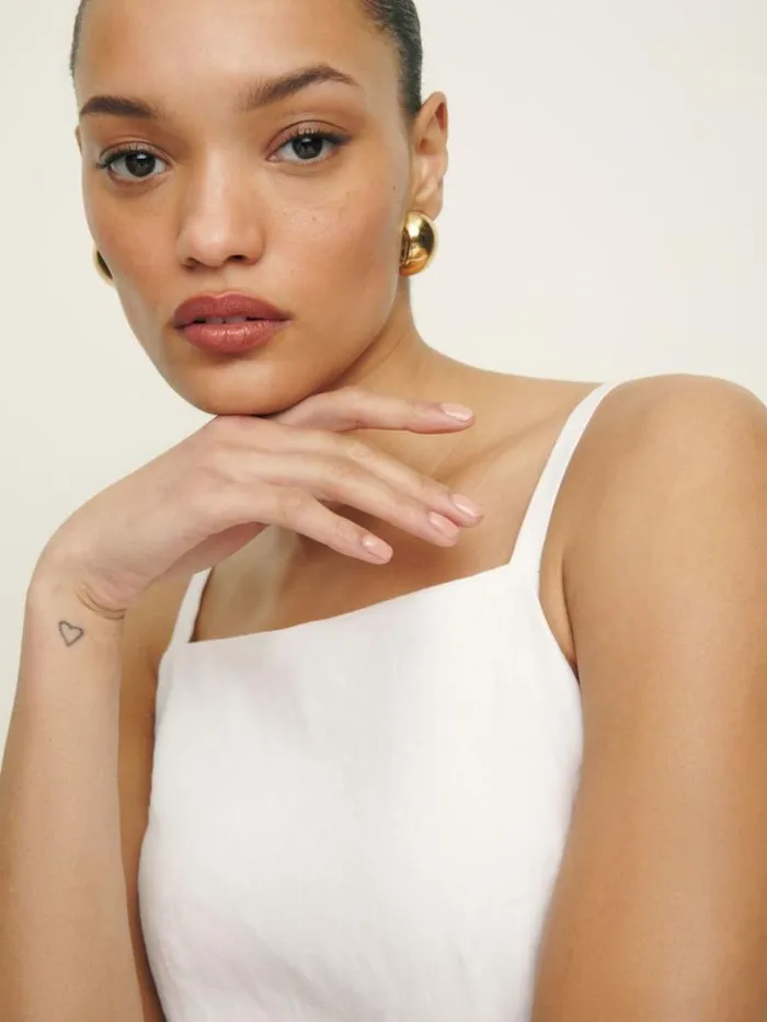 Clothing The Reformation Phillipa Linen Dress White