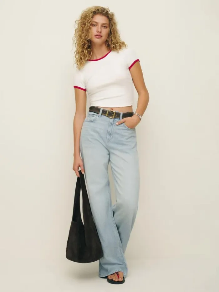 Clothing The Reformation Ringer Muse Tee Bleach