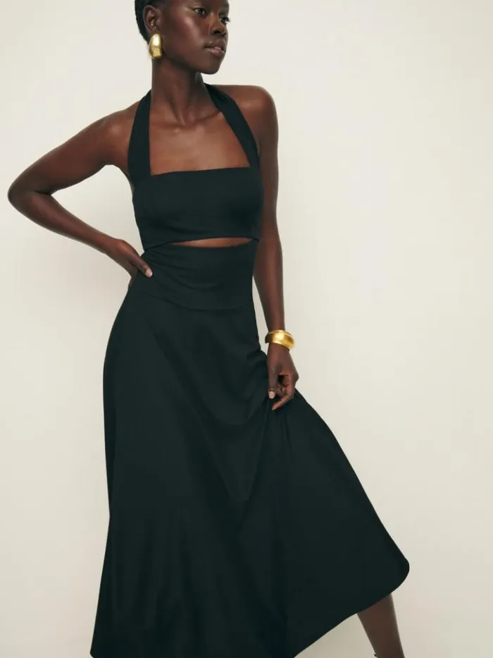 Clothing The Reformation Sonali Knit Dress Black