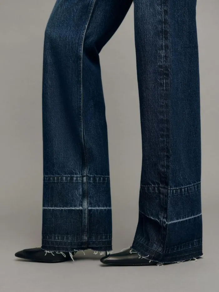 Clothing The Reformation Wilder High Rise Wide Leg Jeans Mille Let Down Hem